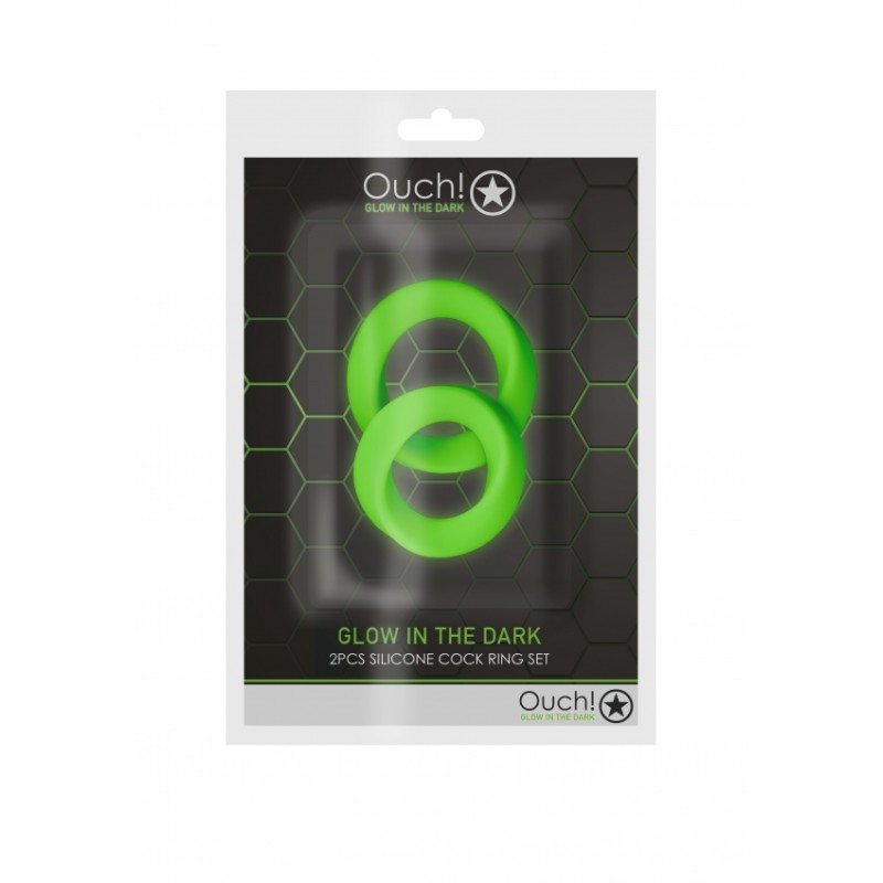 2 pieces, Cock Ring, Set, Glow in the Dark