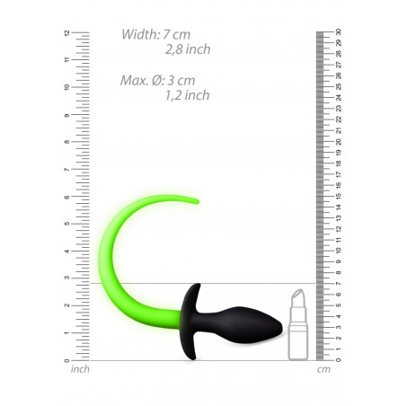 Puppy Tail, Silicon, butt plug, Glow in the Dark