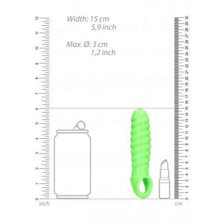 Swirl, Stretchy, Penis Sleeve, Glow in the Dark