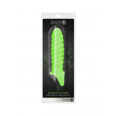 Swirl, Stretchy, Penis Sleeve, Glow in the Dark