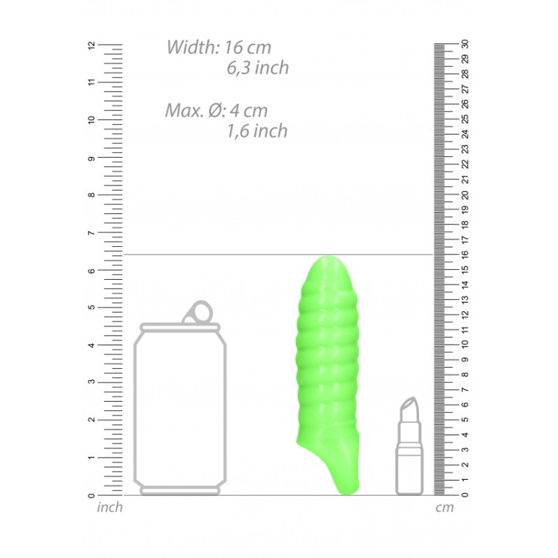 Swirl, Thick, and, Stretchy, Penis Sleeve, Glow in the Dark