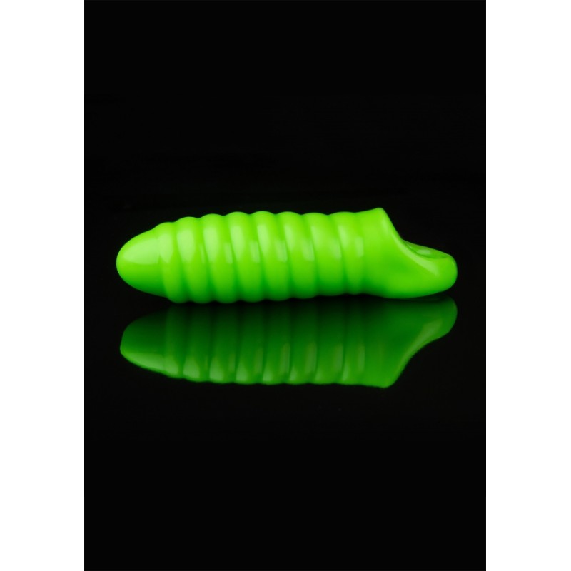 Swirl, Thick, and, Stretchy, Penis Sleeve, Glow in the Dark