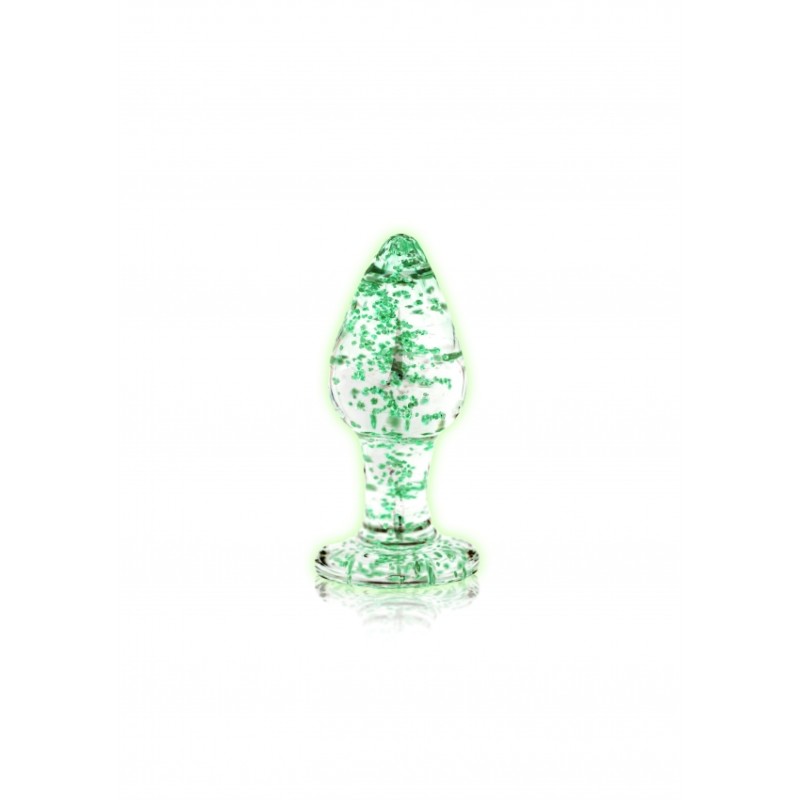 Glass, Butt Plug, Glow in the Dark, Medium