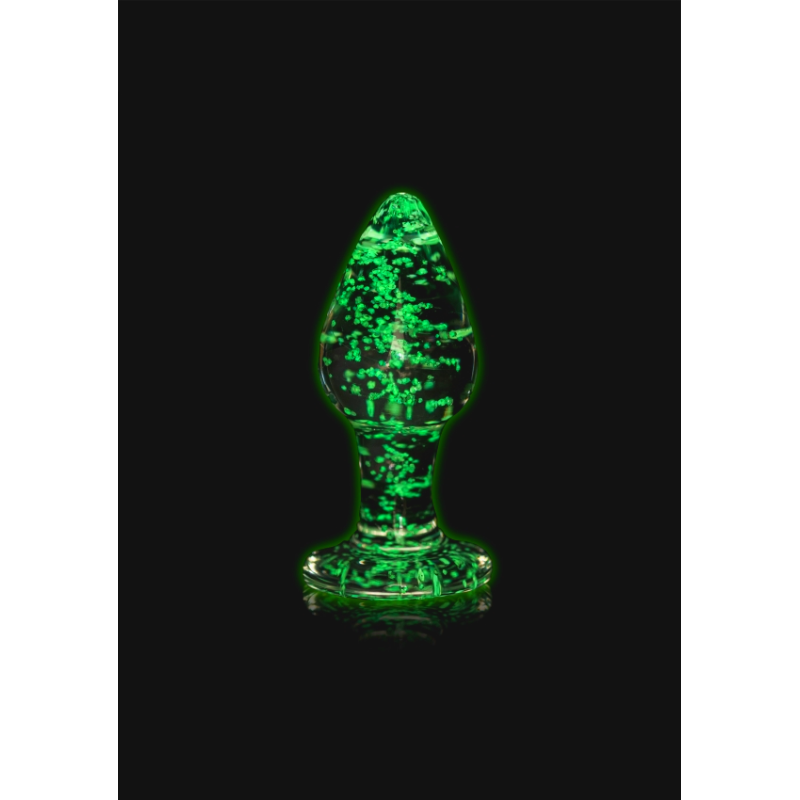 Glass, Butt Plug, Glow in the Dark, Medium