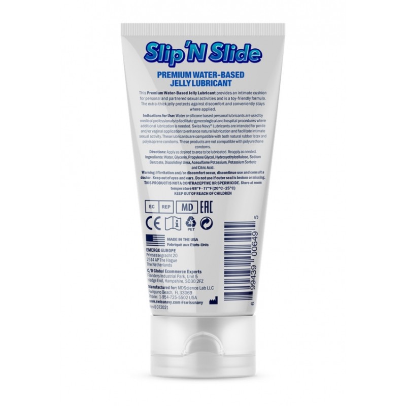 Swiss Navy, Slip'N Slide, Premium, Τζέλι, Λιπαντικό, Νερού, 148ml