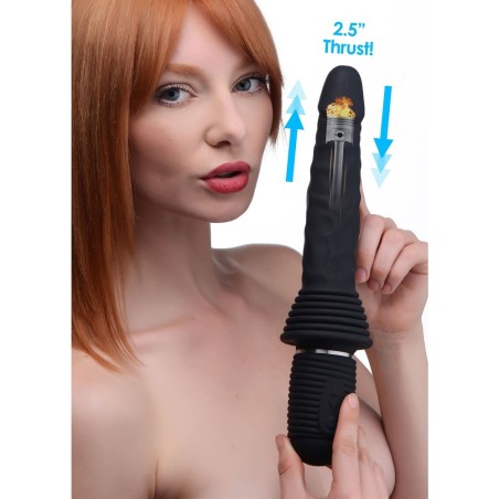 Master Series, 10X Thrust Master Vibrating and Thrusting Dildo with Handle