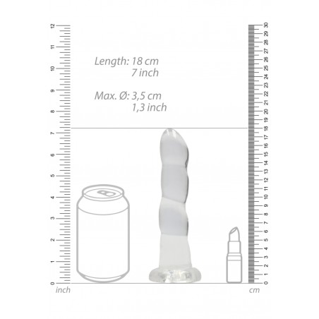 Real Rock | Non Realistic Dildo With Suction - Clear - 17cm