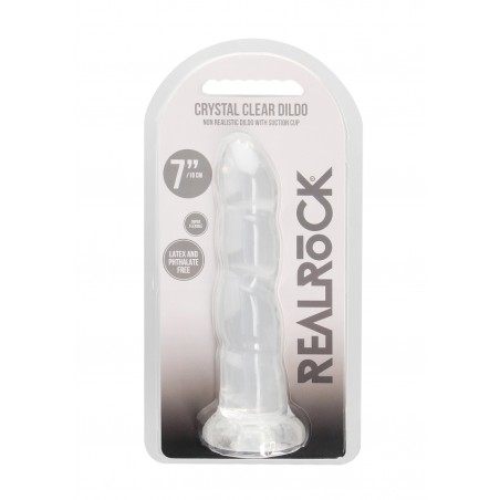 Real Rock | Non Realistic Dildo With Suction - Clear - 17cm