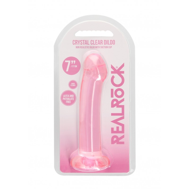 Λείο Ομοίωμα - Dildo με Βεντούζα | Real Rock  - Ροζ | 17cm