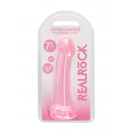 Real Rock | Non Realistic Dildo With Suction - Pink - 17cm