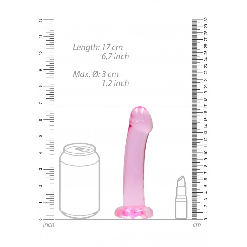 Real Rock | Non Realistic Dildo With Suction - Pink - 17cm