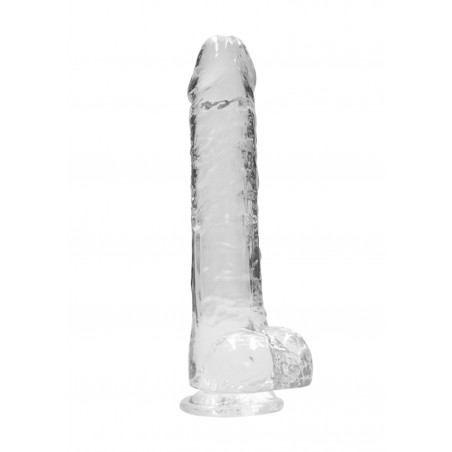 Real Rock | Realistic Dildo With Balls - Clear - 25cm