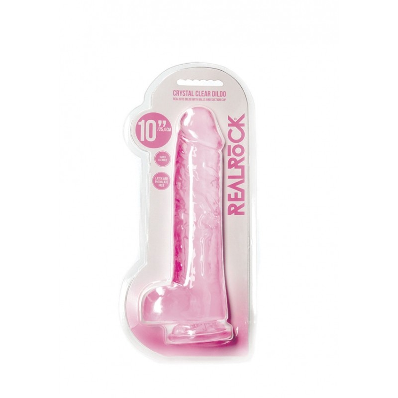 Real Rock | Realistic Dildo With Balls - Pink - 25cm