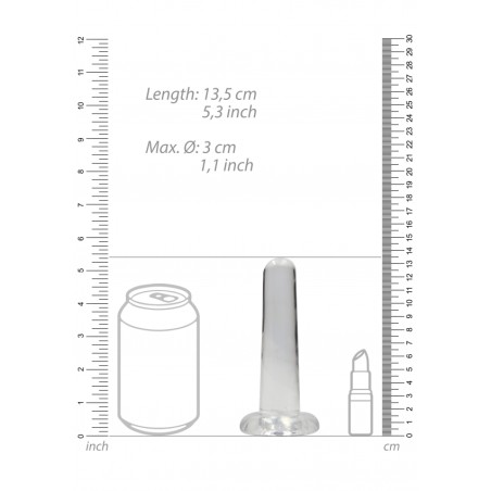 Real Rock | Non Realistic Dildo With Suction - Clear - 13,5cm