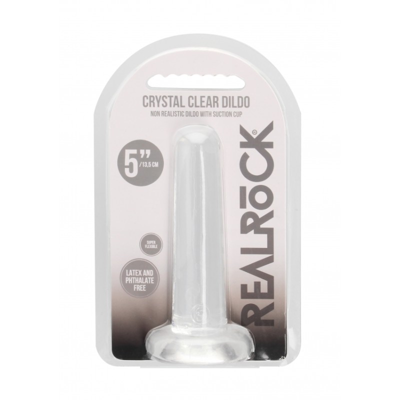 Real Rock | Non Realistic Dildo With Suction - Clear - 13,5cm