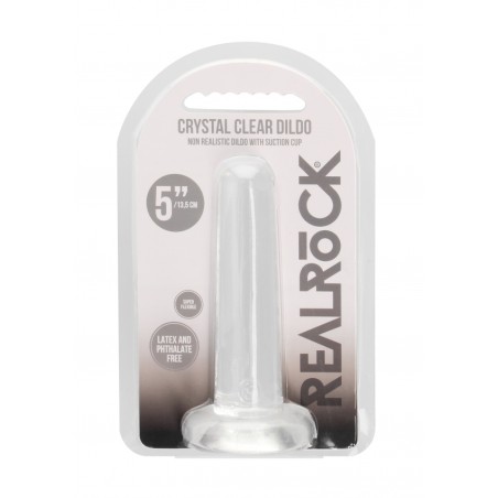 Real Rock | Non Realistic Dildo With Suction - Clear - 13,5cm