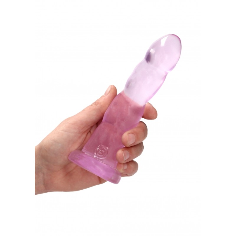 Ομοίωμα με Ραβδώσεις - Dildo με Βεντούζα | Real Rock  - Ροζ | 17cm