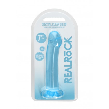 Real Rock | Non Realistic Dildo With Suction - Blue - 17cm