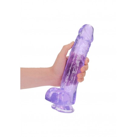 Real Rock | Realistic Dildo With Balls - Purple - 25cm