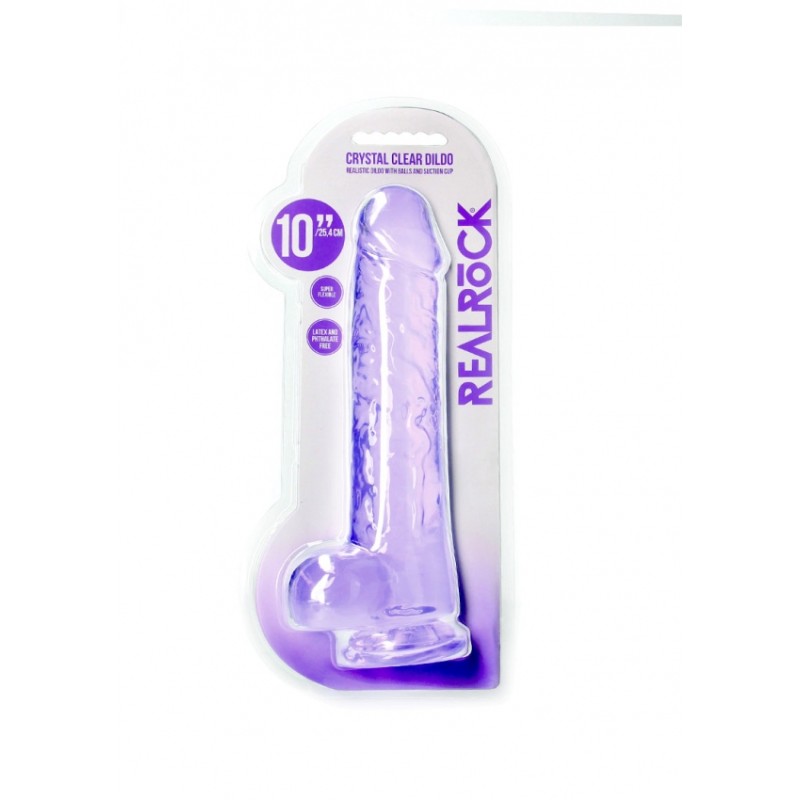 Real Rock | Realistic Dildo With Balls - Purple - 25cm