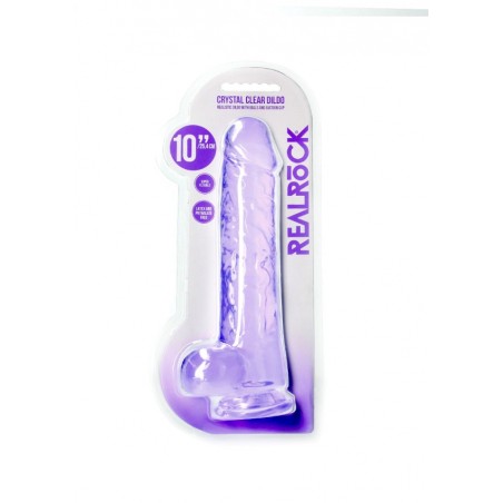 Real Rock | Realistic Dildo With Balls - Purple - 25cm