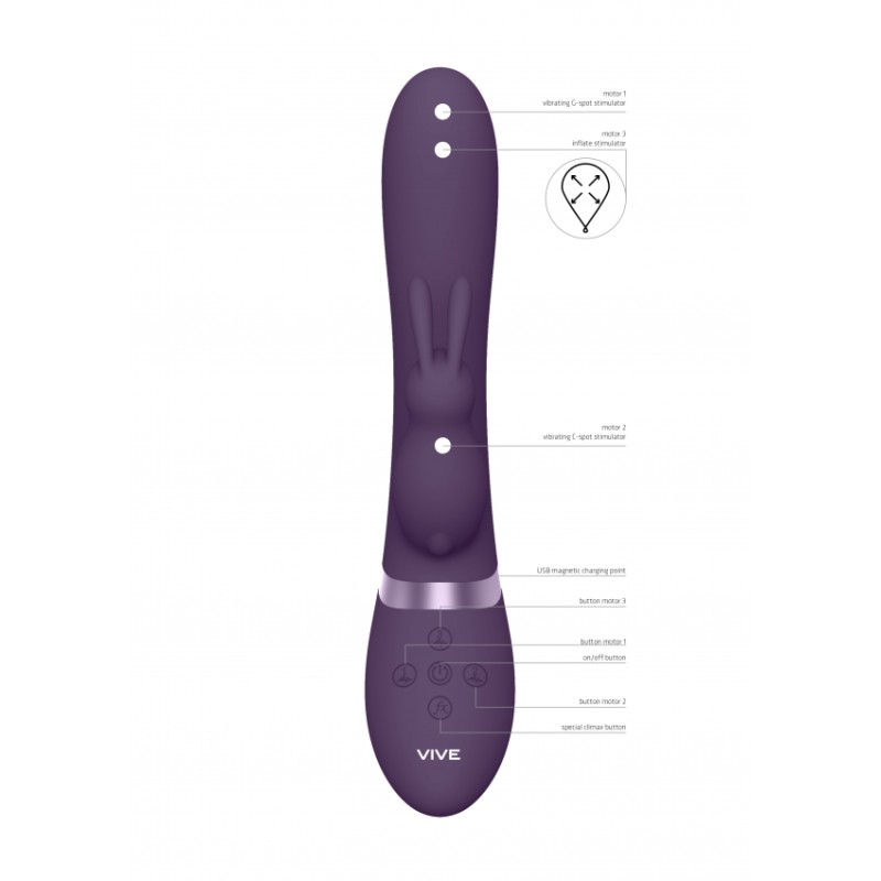Taka - Inflatable & Vibrating Rabbit | Purple