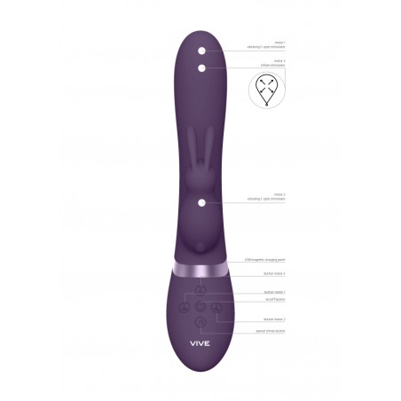 Taka - Inflatable & Vibrating Rabbit | Purple