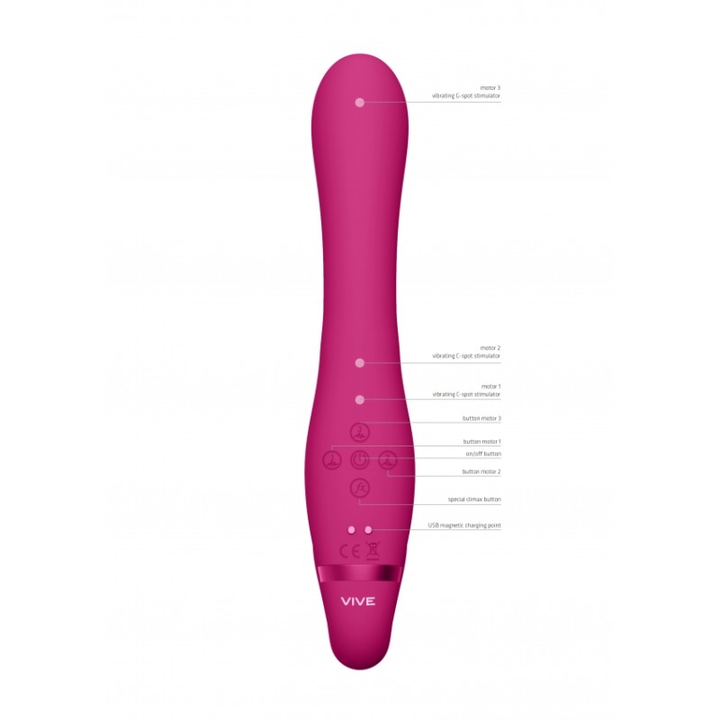 Suki - Vibrating Strapless Strap-on Rabbit - Pink | OLA4U