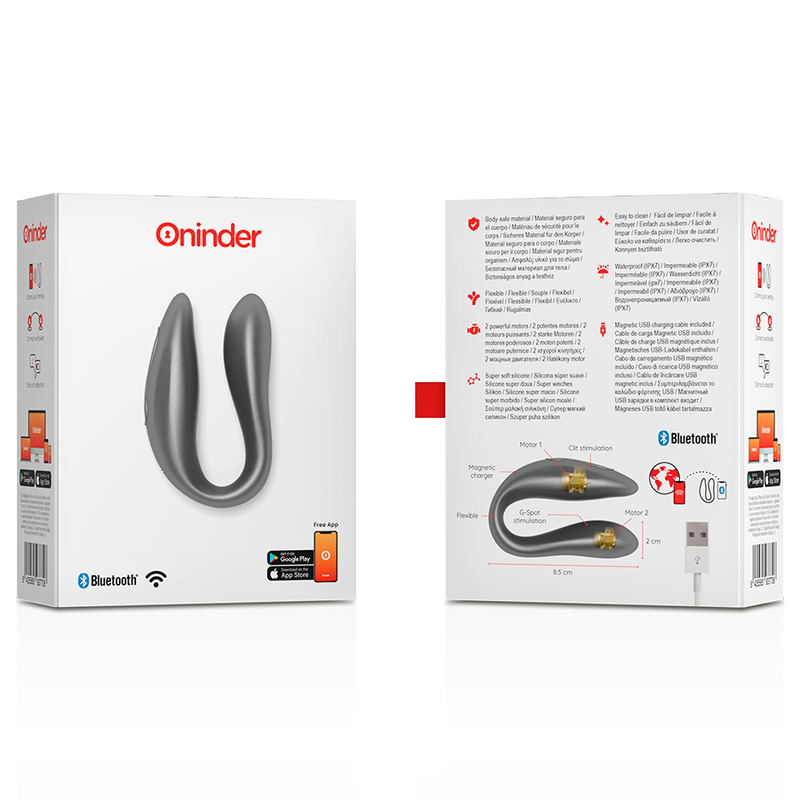 Oninder | LISBOA | App Controlled Couples Vibrator - Grey