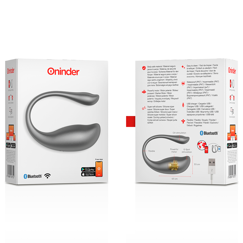 Oninder | NAIROBI | App Controlled Vibrating Vaginal Egg - Grey