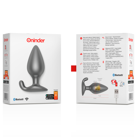 Oninder | Vibrating Anal Plug Black - Free App