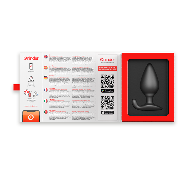 Oninder | RIO | App Controlled Vibrating Anal Plug - Grey
