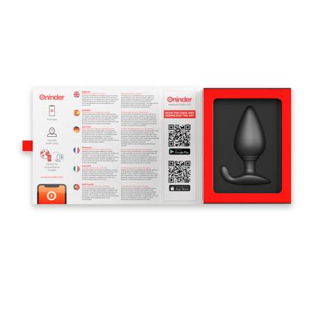 Oninder | Vibrating Anal Plug Black - Free App