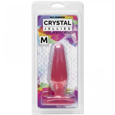 Doc Johnson, Crystal Jelies, Medium, Butt Plug, Pink