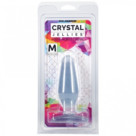 Doc Johnson, Crystal Jelies, Medium, Butt Plug, Clear