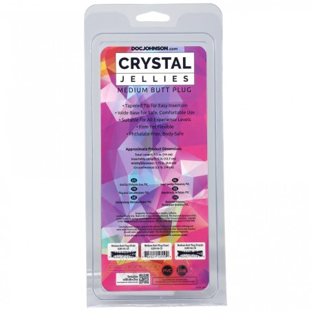 Doc Johnson, Crystal Jelies, Medium, Butt Plug, Clear