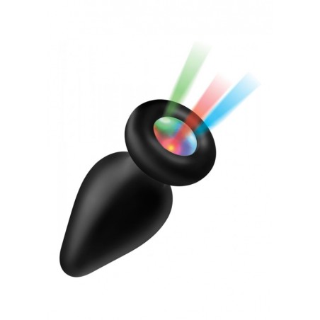 XR Brands, Booty Sparks, Silicone Light-Up, Large Anal Plug, Black
