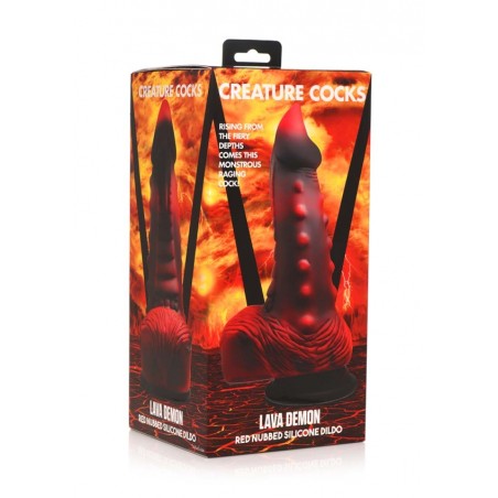 XR Brands, Lava Demon, Thick, Nubbed, Silicone Dildo