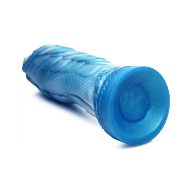 XR Brands, Sea Serpent Blue Scaly Silicone Dildo, Blue