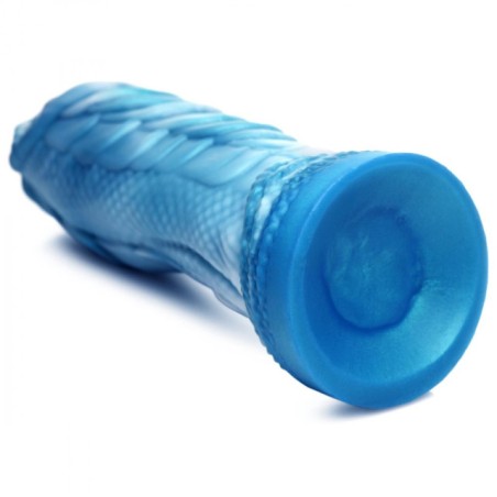 XR Brands, Sea Serpent Blue Scaly Silicone Dildo, Blue