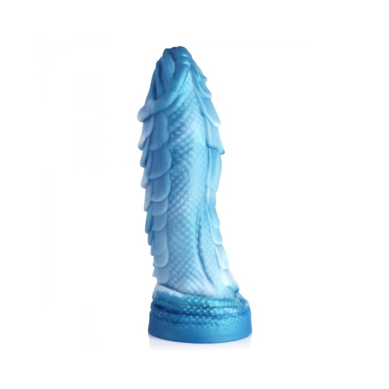 XR Brands, Sea Serpent Blue Scaly Silicone Dildo, Blue