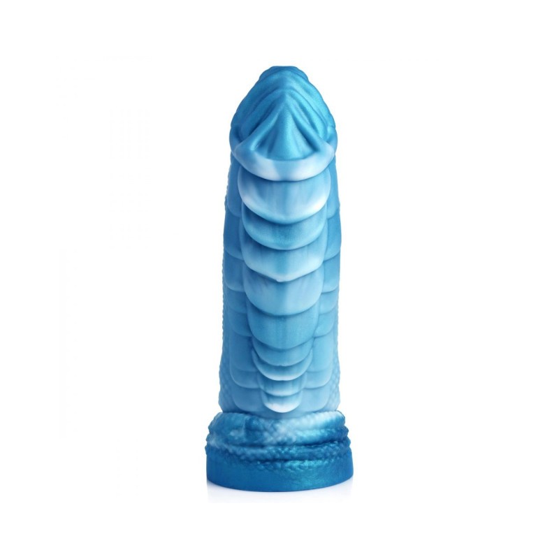 XR Brands, Sea Serpent Blue Scaly Silicone Dildo, Blue