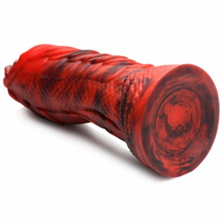 XR Brands | Fire Dragon Red Scaly Silicone Dildo
