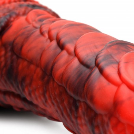 XR Brands | Fire Dragon Red Scaly Silicone Dildo