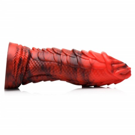 XR Brands | Fire Dragon Red Scaly Silicone Dildo