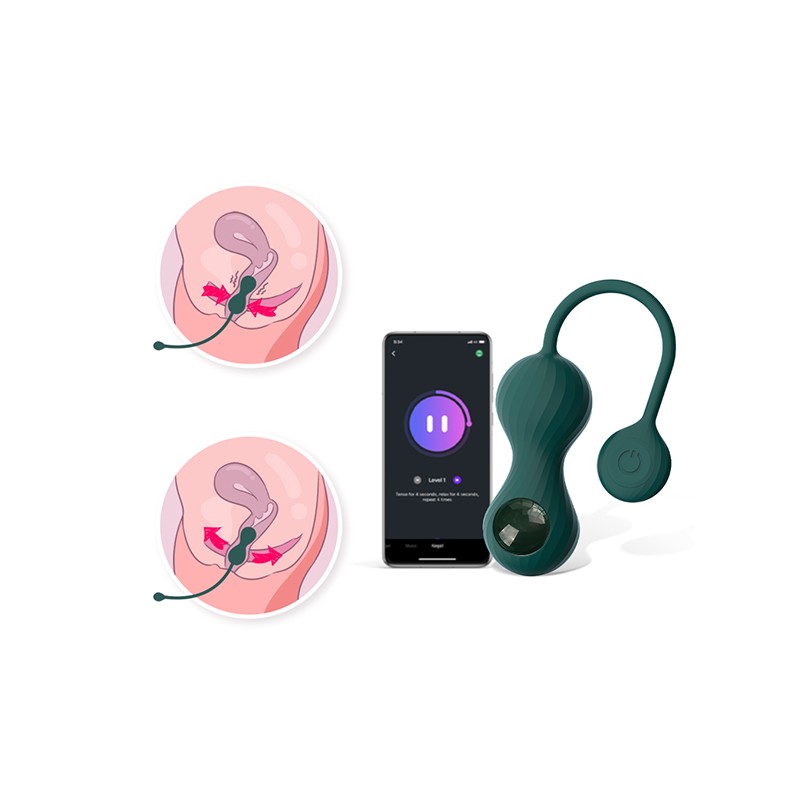 Magic Motion, Crystal Duo Smart Kegel Vibrator With Weight Set