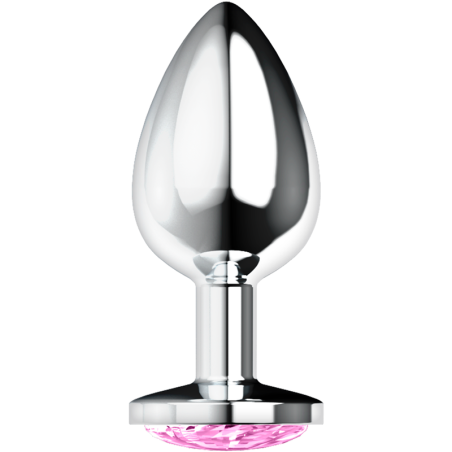 OHMAMA, Aluminium, Butt Plug, With, Pink Crystal, Large