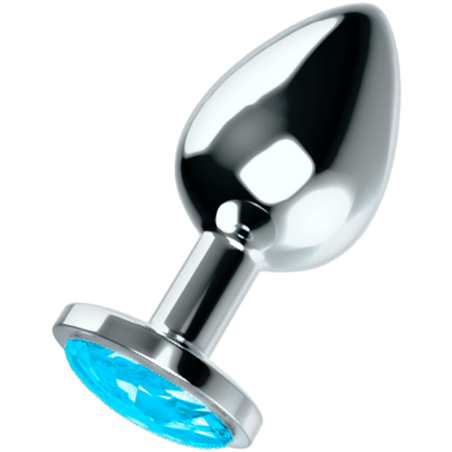 OHMAMA, Aluminium, Butt Plug, With, blue Crystal, Large