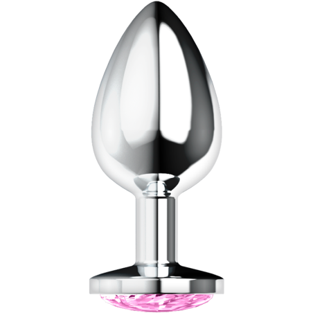 OHMAMA, Aluminium, Butt Plug, With Pink Crystal, Medium