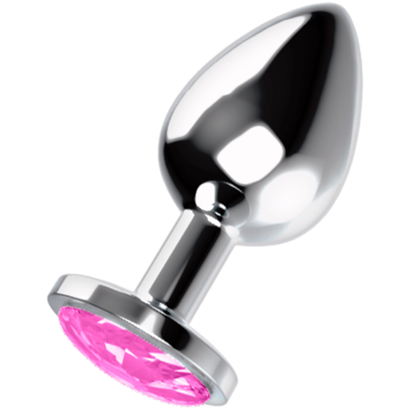 OHMAMA, Aluminium, Butt Plug, With Pink Crystal, Medium
